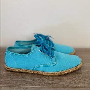 Polo by Ralph Lauren Turquoise Canvas Espadrille Shoes size 8.5